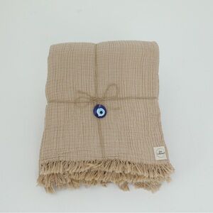 Cloud Linen Gauze Bed Blanket Beije-Full/Queen